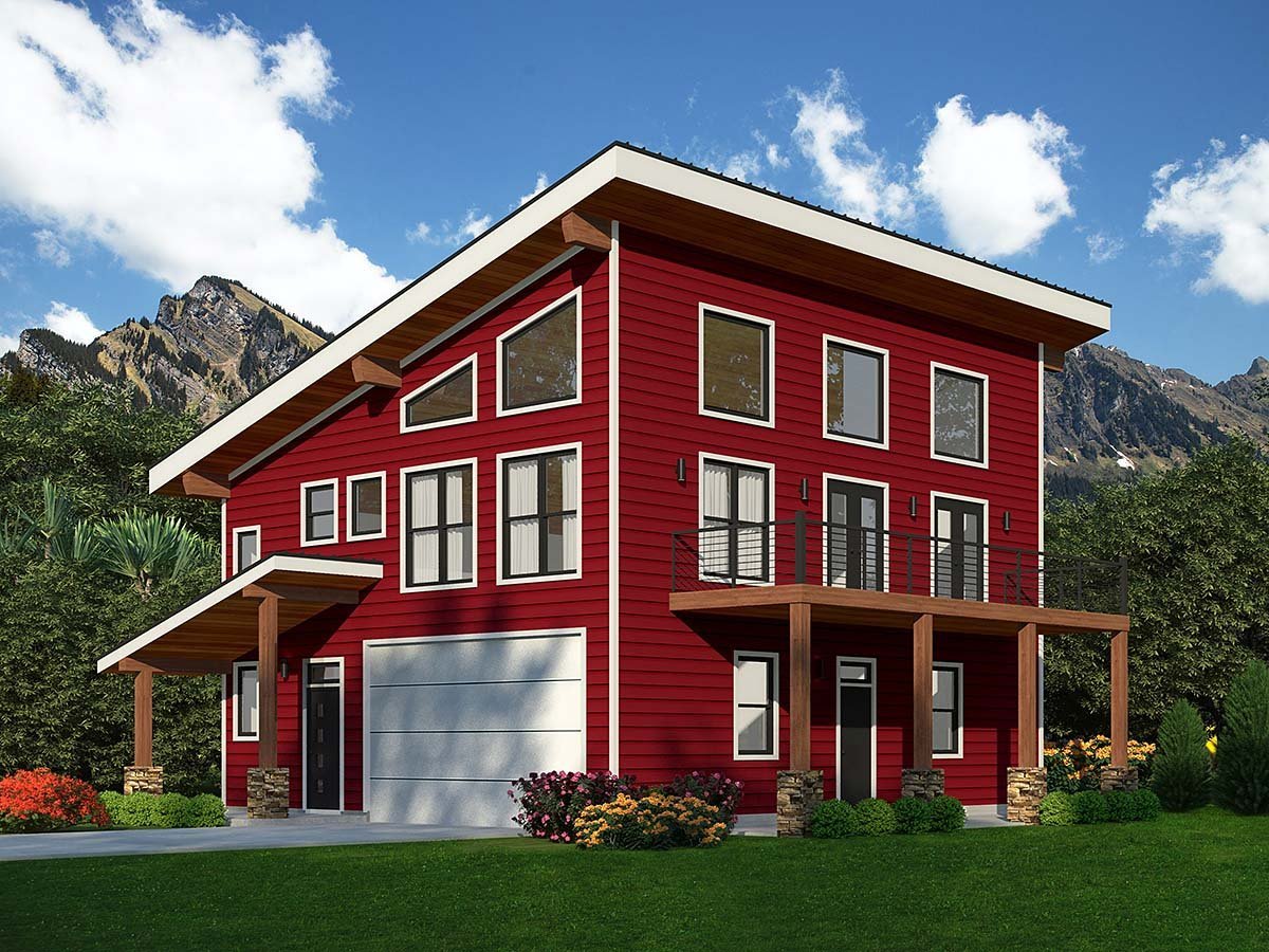 Garage-Living Plan 81709 Elevation