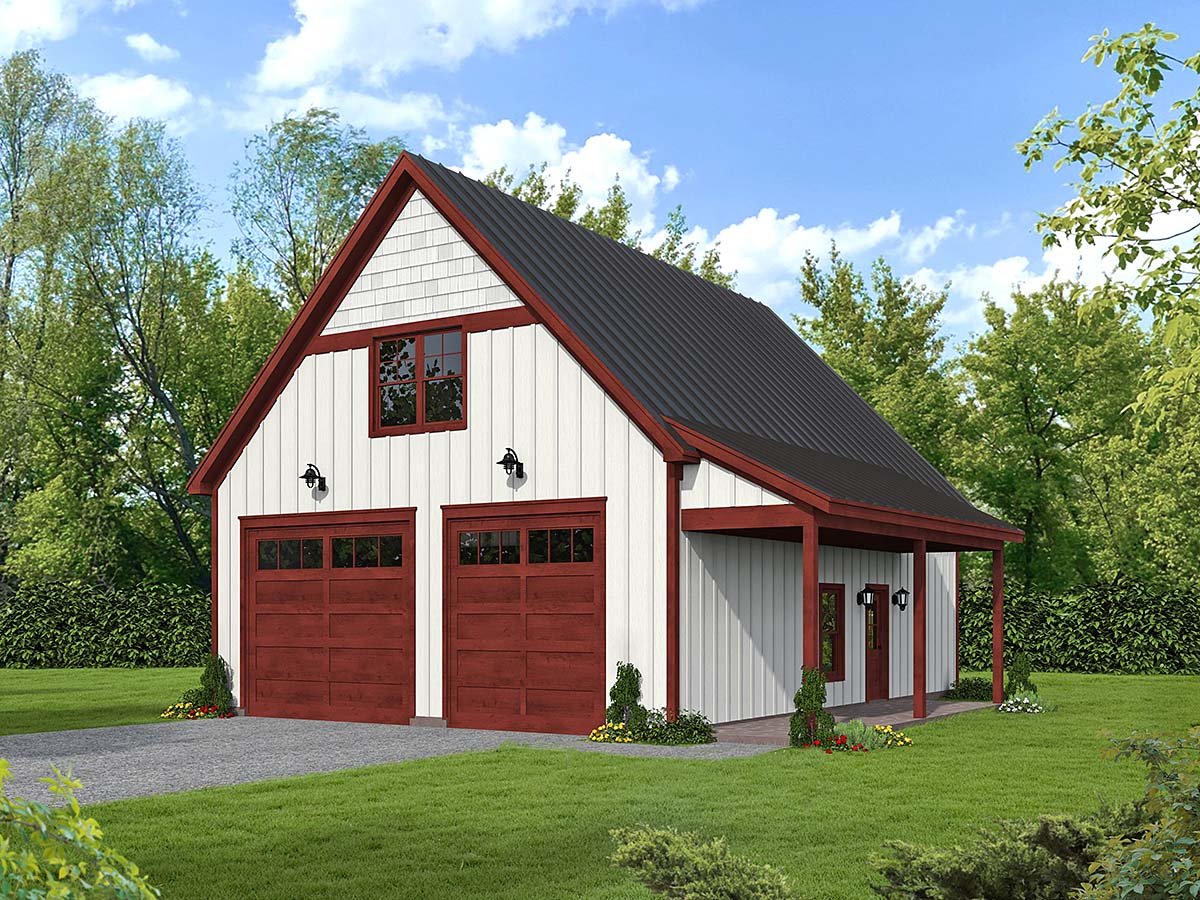 Garage-Living Plan 81739 Elevation