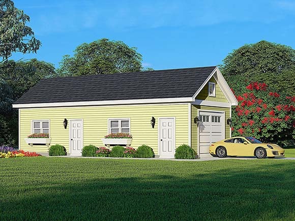 Garage-Living Plan 81752 Elevation