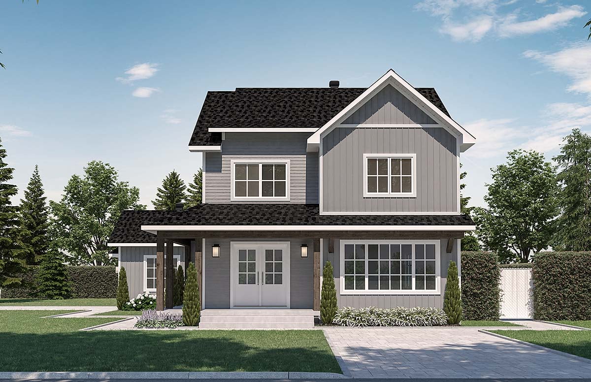 Plan 81803 | Farmhouse Style with 3 Bed, 3 Bath, 1 Car Garage