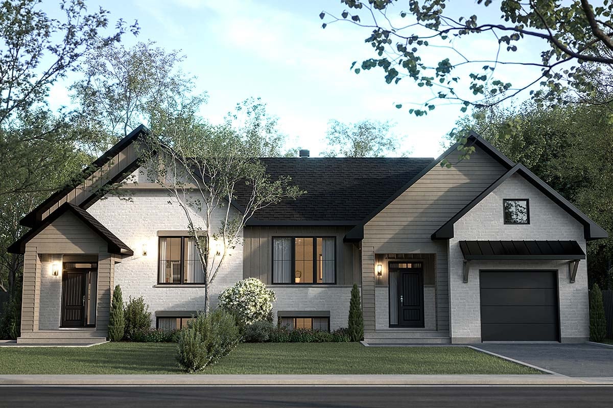 Multi-Family Plan 81886 Elevation