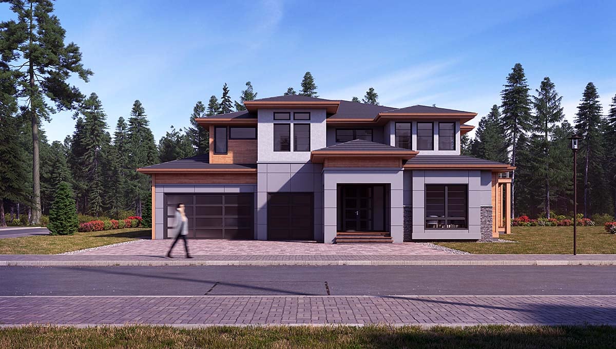 Plan 81945 | 4 Bedroom Contemporary House Plan With Outside Firep