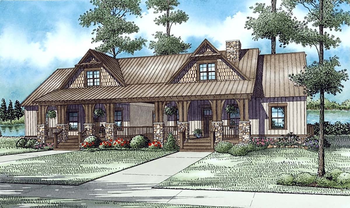 Plan 82305 | Craftsman Style Duplex House Plan Great for Lakefron