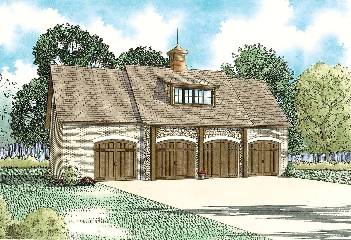 Garage Plan 82385 - 4 Car Garage Apartment Elevation