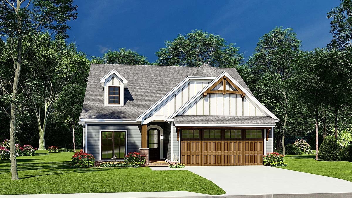 Bungalow, Cottage, Craftsman, Traditional House Plan 82652 with 3 Bed, 2 Bath, 2 Car Garage Elevation