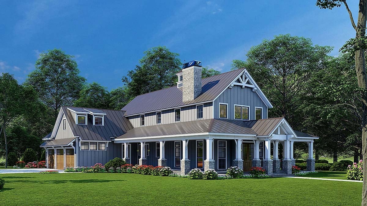 Plan 82655 | Barndominium Style Farmhouse Design with 3020 Sq Ft,