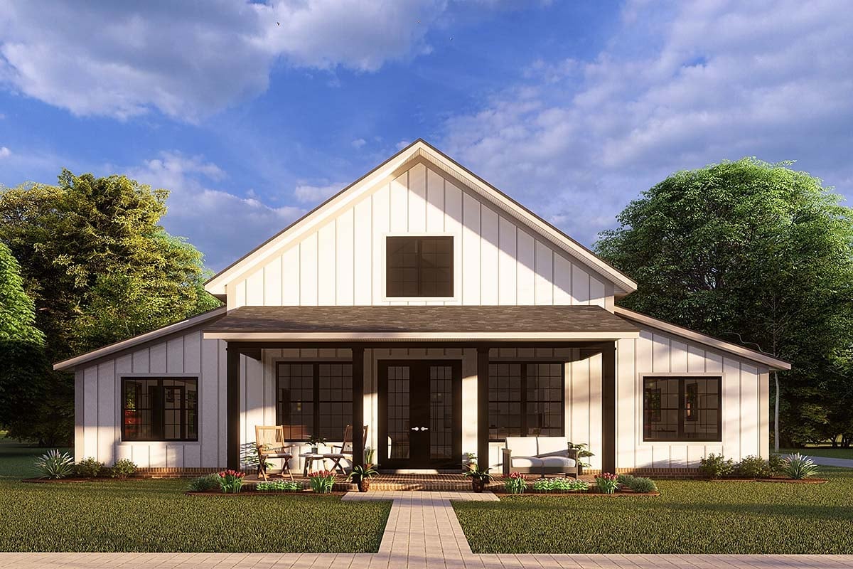 Plan 82820 | Farmhouse Style with 3 Bed, 2 Bath, 3 Car Garage