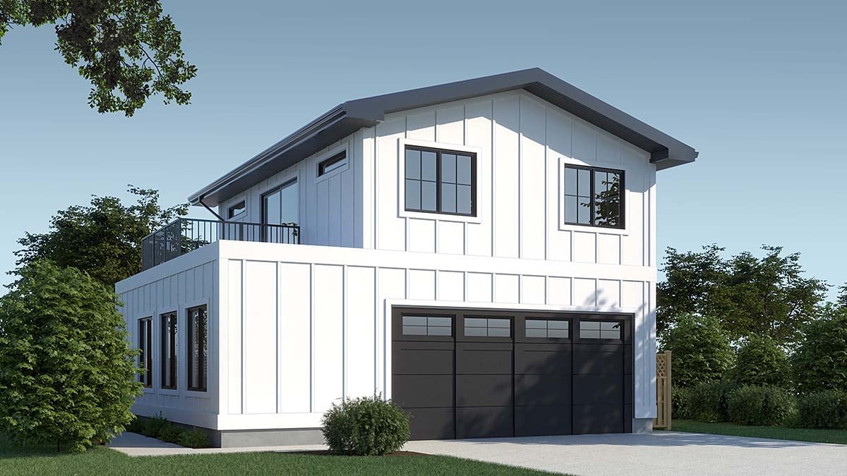 Garage-Living Plan 83333 Elevation