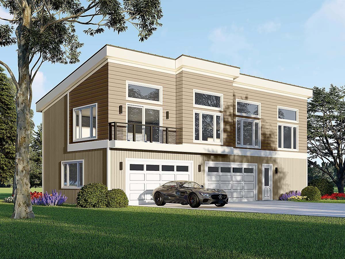Garage-Living Plan 83423 Elevation