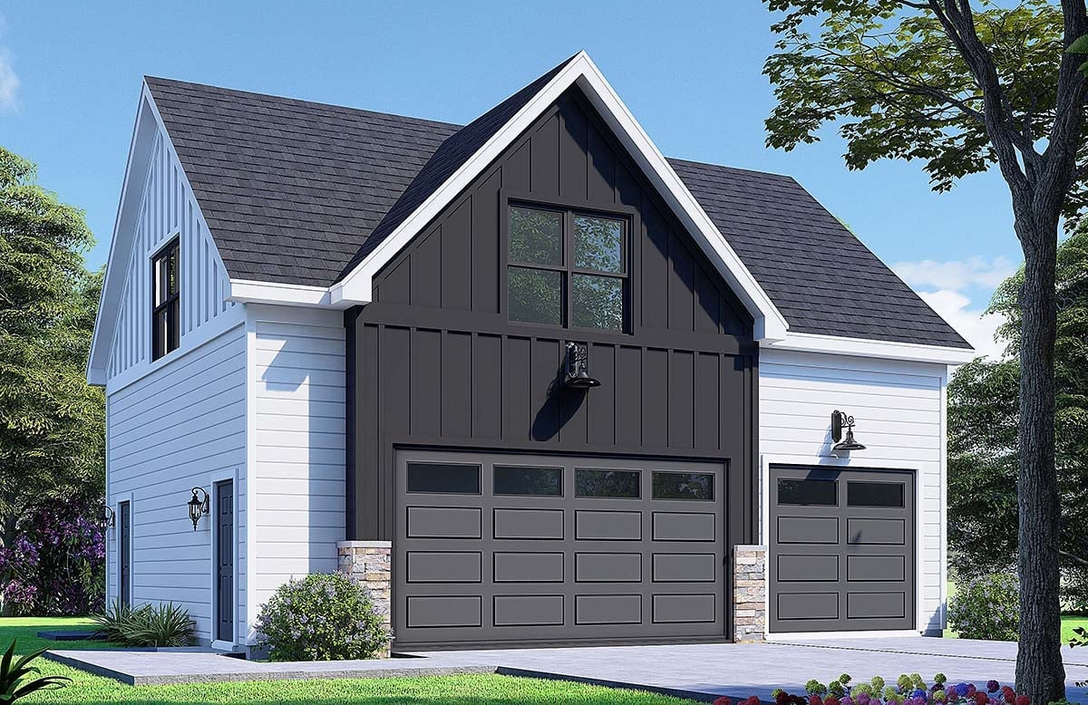 Garage-Living Plan 83486 Elevation