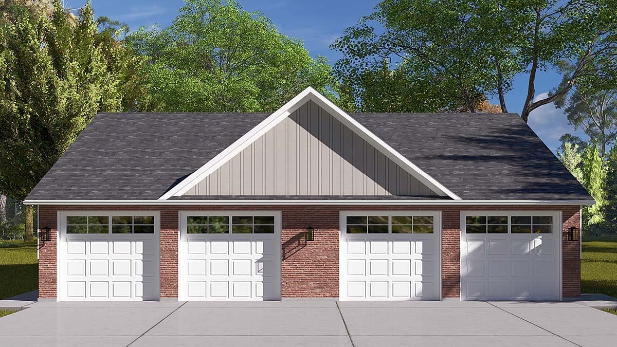 Garage Plan 83653 - 4 Car Garage Elevation