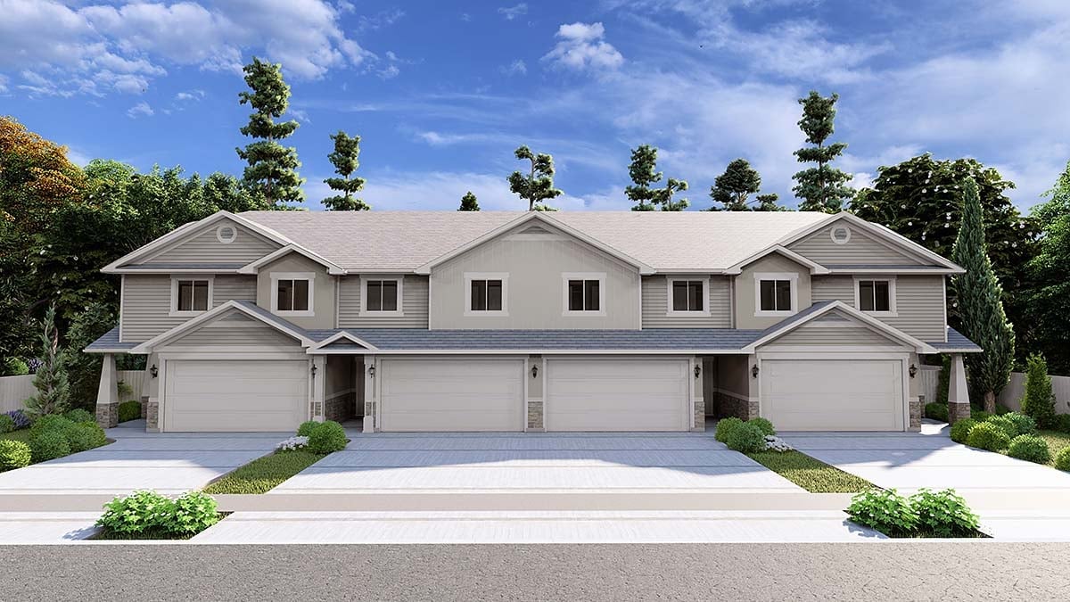 Multi-Family Plan 83685 Elevation
