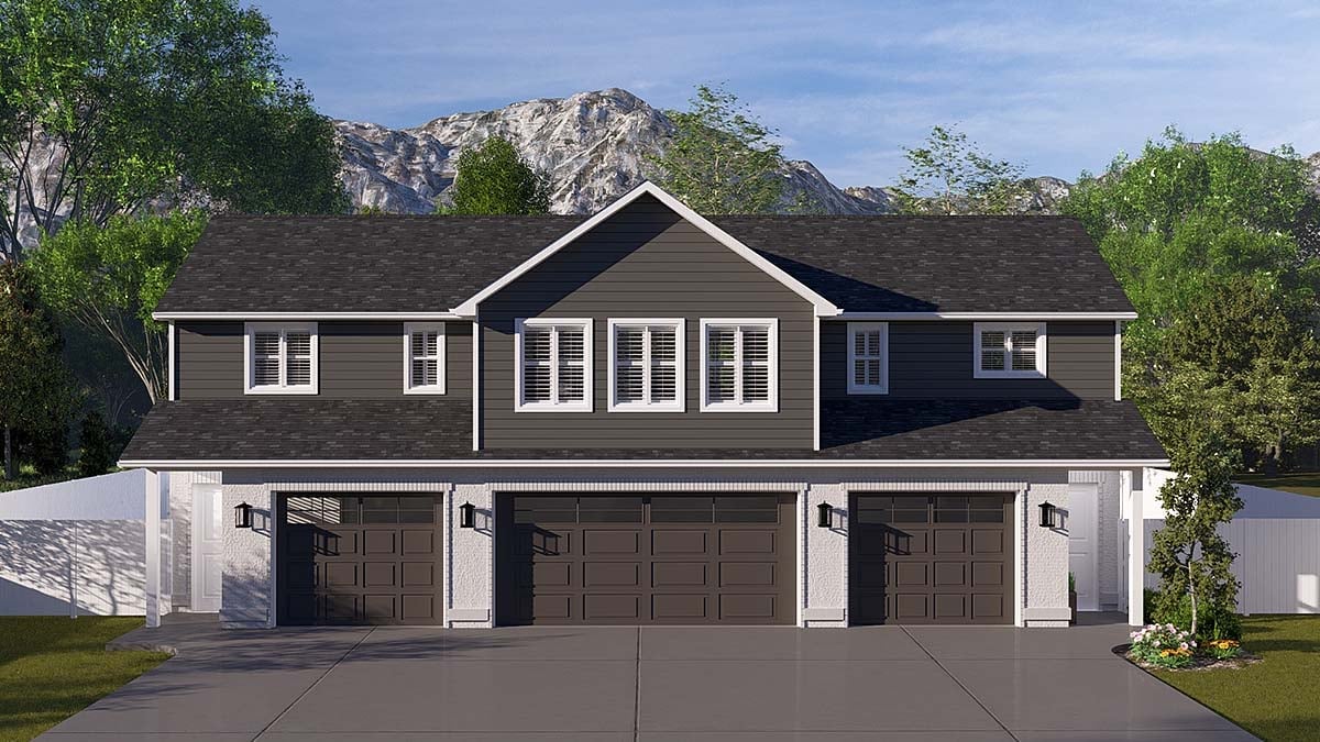 Garage-Living Plan 83690 Elevation