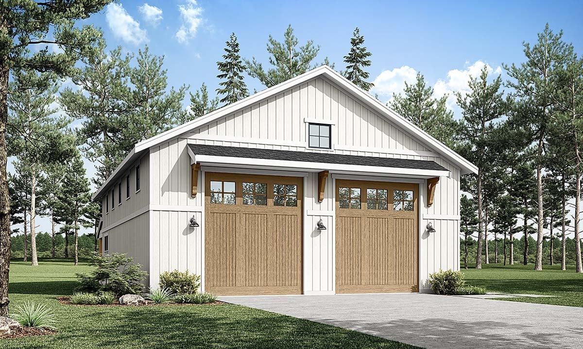 Garage-Living Plan 83812 Elevation