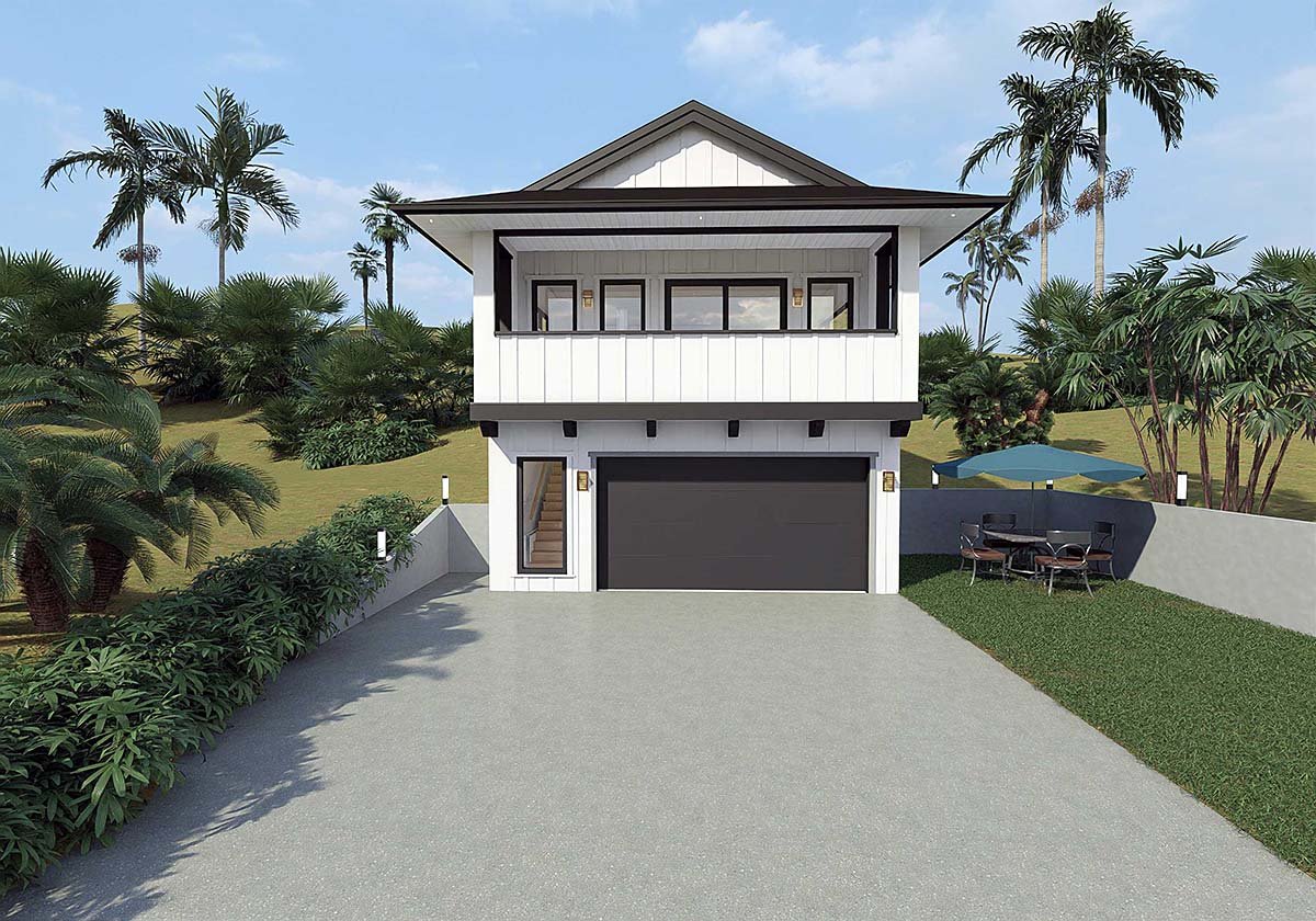 Garage-Living Plan 84623 Elevation