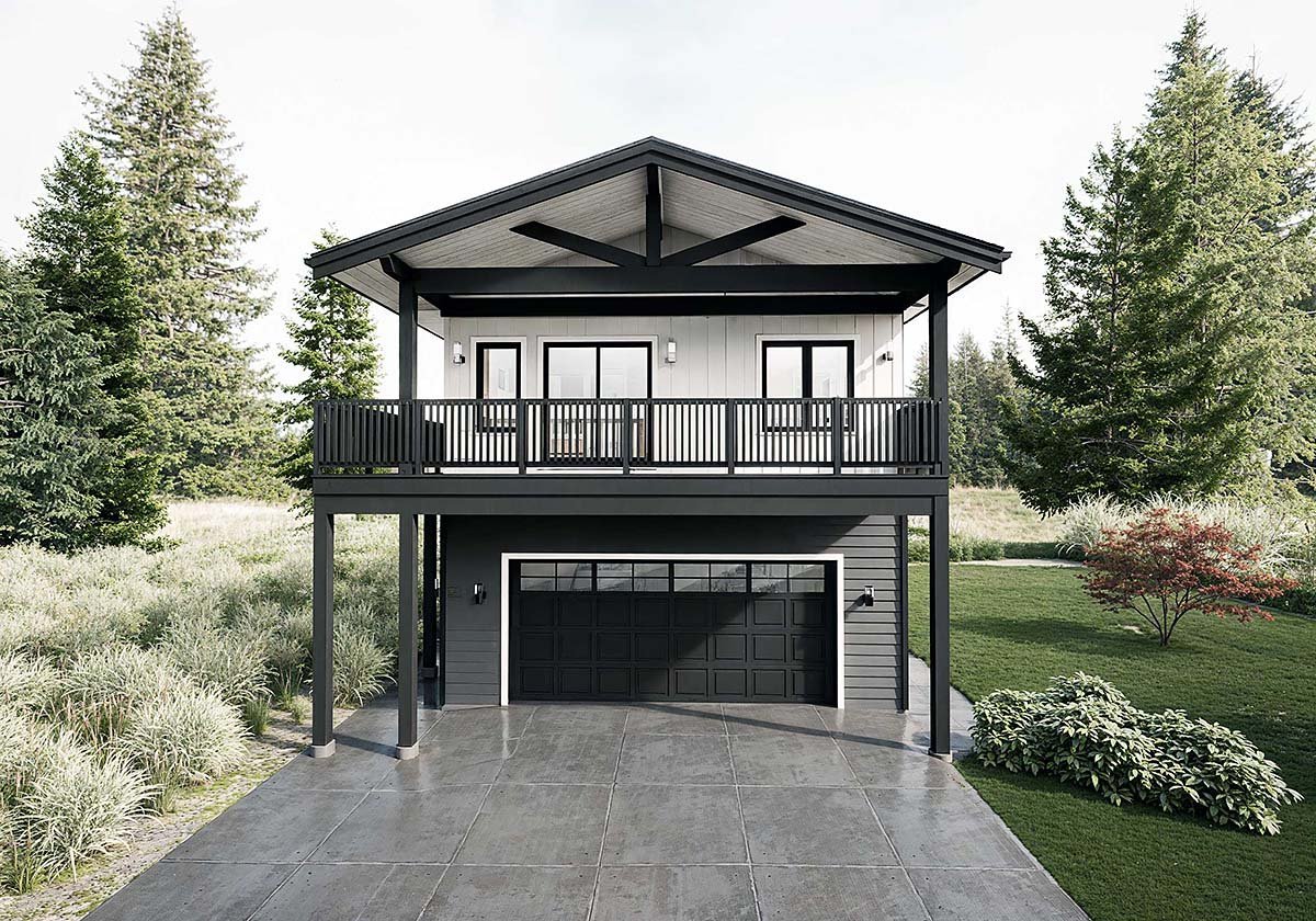 Garage-Living Plan 84627 Elevation