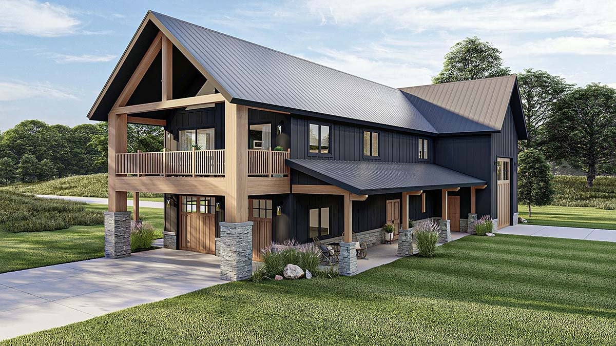 Garage-Living Plan 84919 Elevation