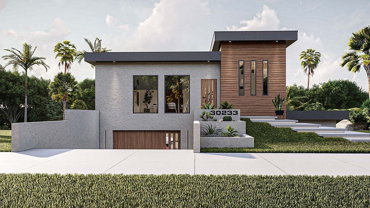 Garage-Living Plan 84931 Elevation