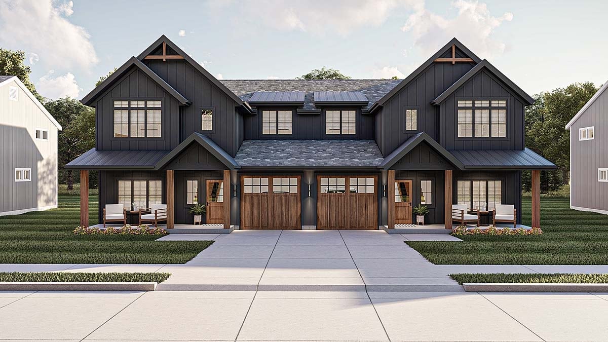 Multi-Family Plan 84942 Elevation