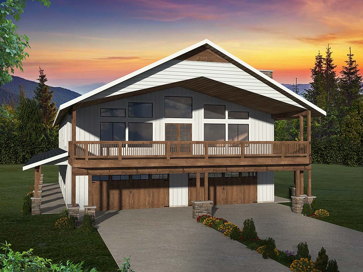 Garage-Living Plan 85168 Elevation