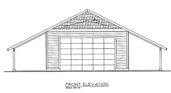 Garage Plan 85802 - 2 Car Garage Elevation
