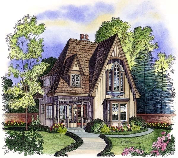 Bungalow, Victorian House Plan 86000 with 2 Bed, 2 Bath Elevation