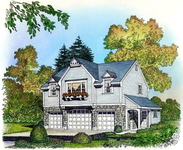 Garage Plan 86063 - 3 Car Garage Apartment Elevation