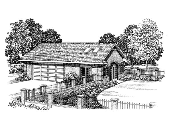 Garage Plan 91253 - 2 Car Garage Apartment Elevation