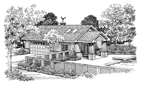 Garage Plan 91256 - 2 Car Garage Apartment Elevation