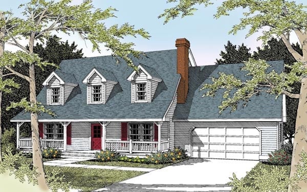 Plan 91631 | Country Style with 3 Bed, 3 Bath, 2 Car Garage