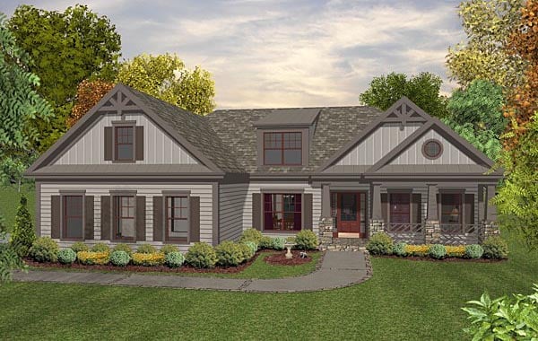 Plan 93491 | Craftsman Style with 3 Bed, 2 Bath, 1 Car Garage