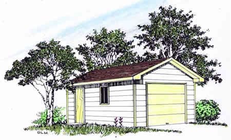 Garage Plan 94335 - 1 Car Garage Elevation
