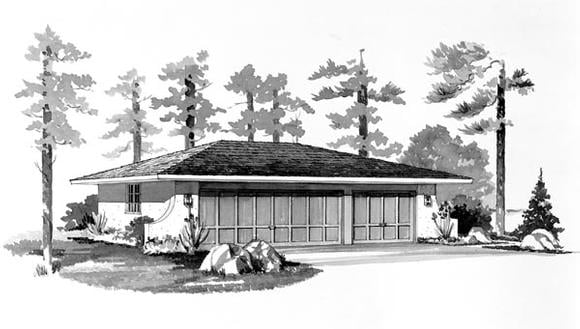 Garage Plan 95285 - 3 Car Garage Elevation