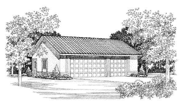 Garage Plan 95298 - 3 Car Garage Elevation