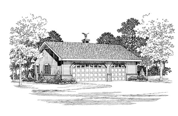 Garage Plan 95299 - 3 Car Garage Elevation