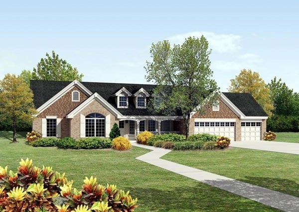 Plan 95812 | Traditional Style with 4 Bed, 3 Bath, 3 Car Garage