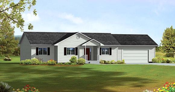 Traditional Style with 3 Bed, 2 Bath, 2 Car Garage - House Plan 97261