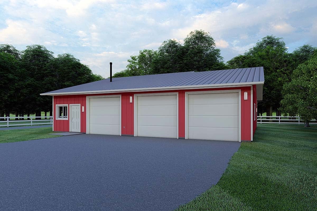 Garage Plan 99933 - 3 Car Garage Elevation