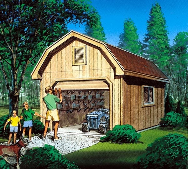 85922 - Barn Storage Shed with Overhead Door
