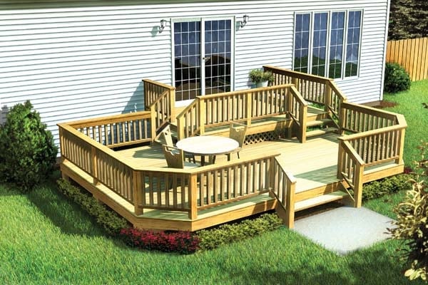 90042 - Two-Level Deck w/ Angle Corners