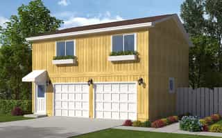 Contemporary, Traditional Garage-Living Plan 30040 with 2 Bed, 1 Bath, 2 Car Garage Picture 1
