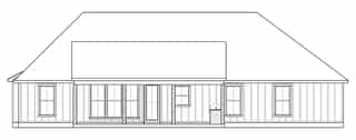 Craftsman, Farmhouse House Plan 41416 with 4 Bed, 2 Bath, 2 Car Garage Rear Elevation
