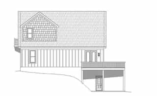 Contemporary, Country, Craftsman House Plan 51696 with 3 Bed, 2 Bath, 2 Car Garage Rear Elevation