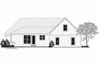 Country, Farmhouse, Southern House Plan 51984 with 3 Bed, 3 Bath, 2 Car Garage Rear Elevation