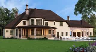 European, French Country House Plan 72226 with 5 Bed, 5 Bath, 5 Car Garage Rear Elevation