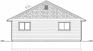 Country, Ranch House Plan 99960 with 3 Bed, 2 Bath Rear Elevation