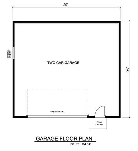 Cape Cod, Saltbox, Traditional 2 Car Garage Plan 30020 First Level Plan