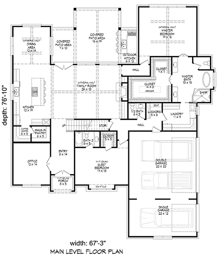 European, French Country, Traditional House Plan 40856 with 5 Bed, 5 Bath, 3 Car Garage First Level Plan