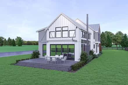 Contemporary, Craftsman, Farmhouse House Plan 40984 with 4 Bed, 4 Bath, 2 Car Garage Picture 1