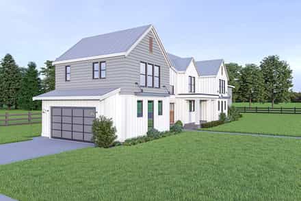 Contemporary, Craftsman, Farmhouse House Plan 40984 with 4 Bed, 4 Bath, 2 Car Garage Picture 2